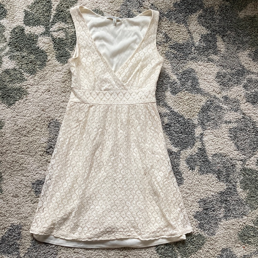 Charlotte Russe Summer Dress womens extra small xs white floral lace